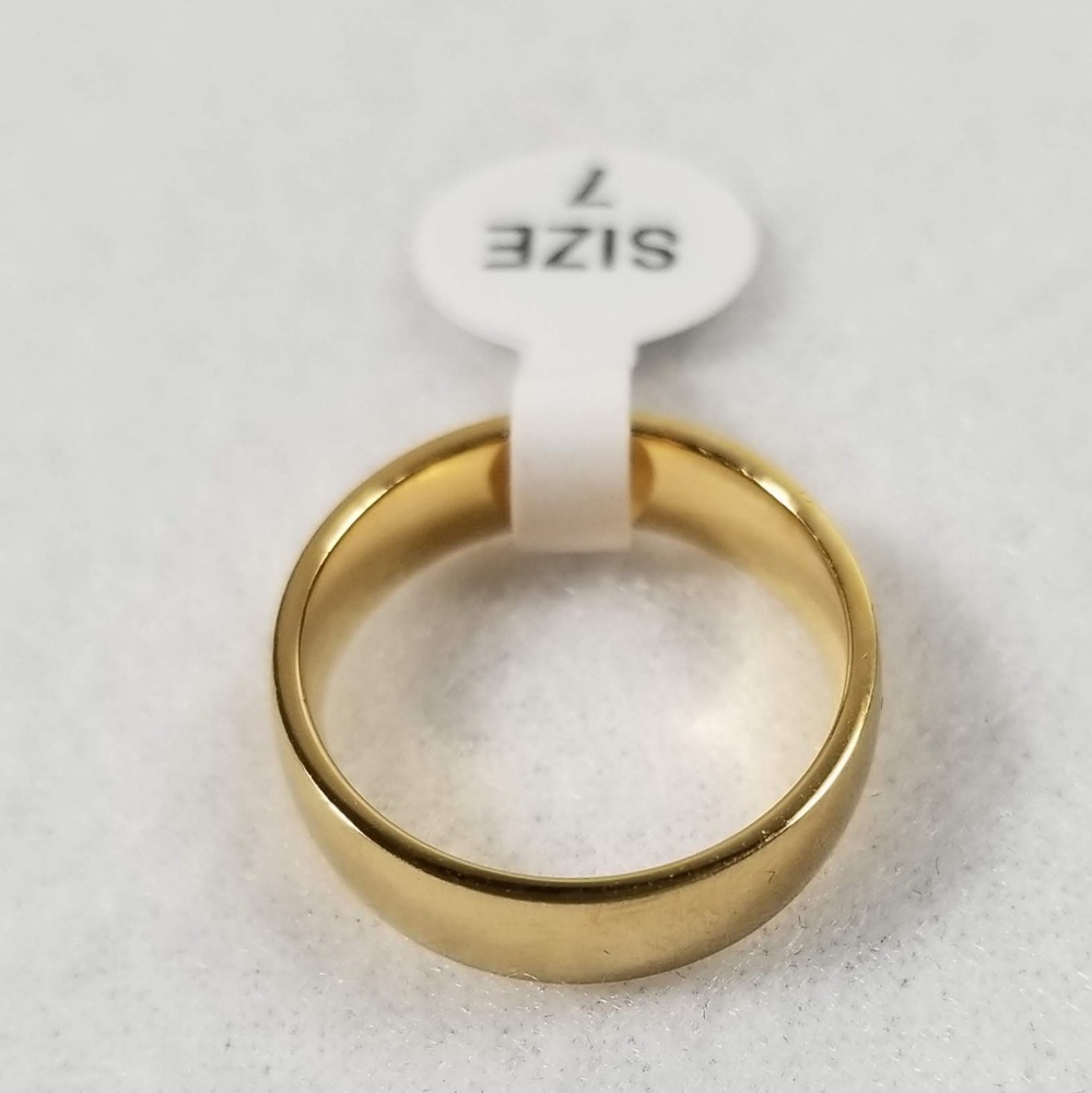 Ring wedding bands 6mm Gold Stainless Steel